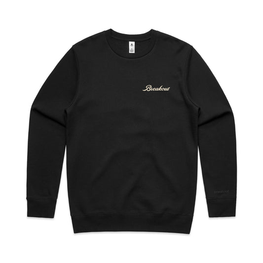EMBROIDERED CREWNECK - BLACK